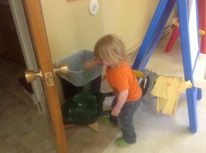 Helping at clean up time